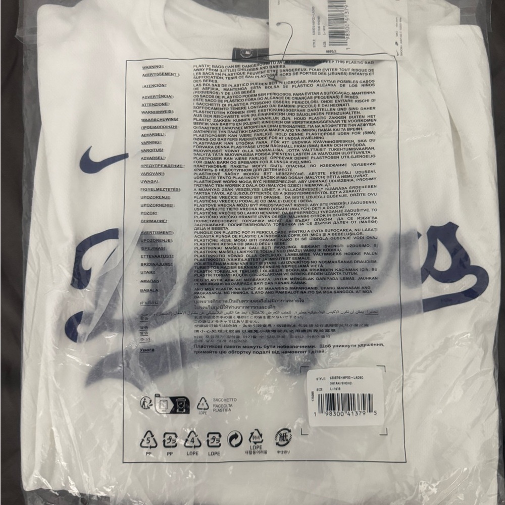 Nike Shohei Ohtani Dodgers Youth Jersey Sz L Brand New